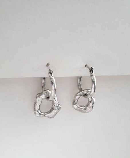 molten loop dangle earrings